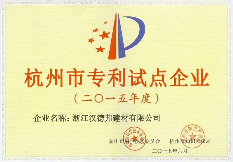 杭州市专利试点企业